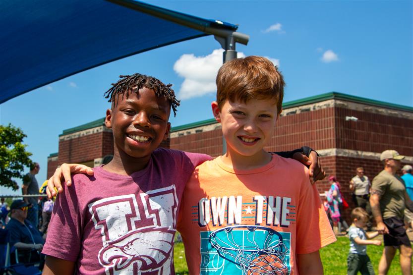 Elementary students enjoy time outside